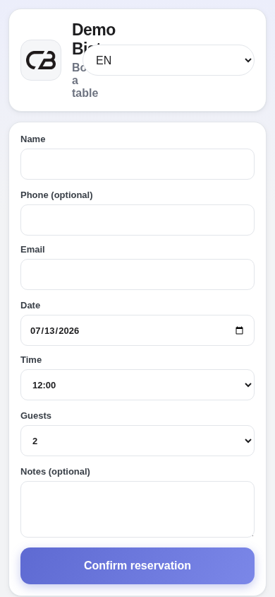 Reservations